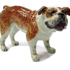 Bulldog - Mini figurine en porcelaine - Rose du Nord pour la vente par Little Critterz