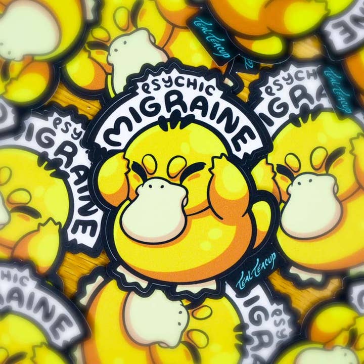 Psyduck Psychic Migraine Sticker for wholesale by TealTeacup