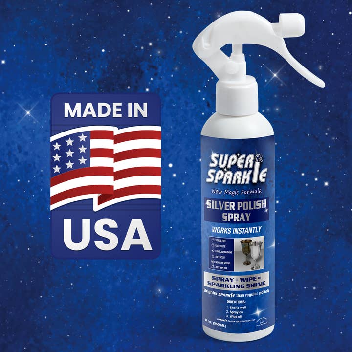 Super Sparkle - Wholesale All-Purpose Cleaning Spray - Silver Polish Cleaner Spray (Spray Only) 8 Oz