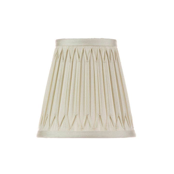 Eggshell Full Smocked Chandelier Silk Shade for wholesale on Faire
