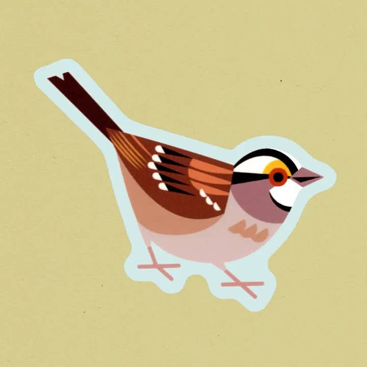 White-throated Sparrow Sticker for wholesale by Pigeon Post