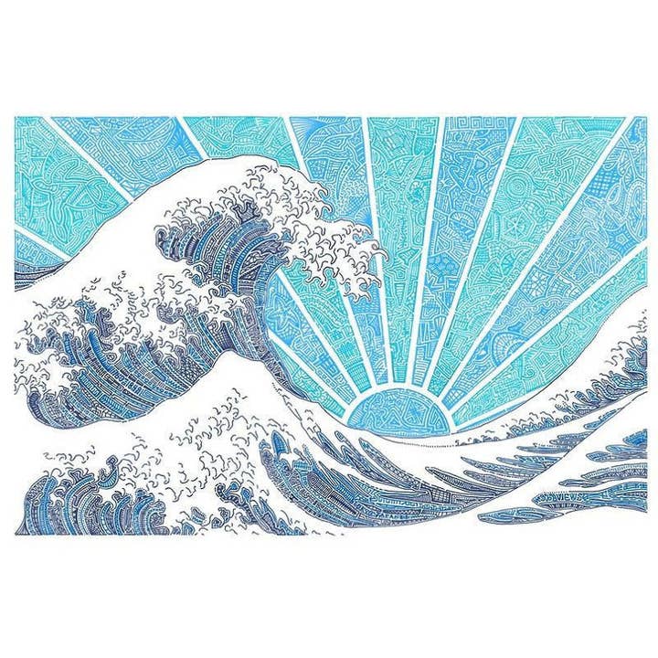 Art Print - Off California (Blue) for wholesale by Viz Art Ink