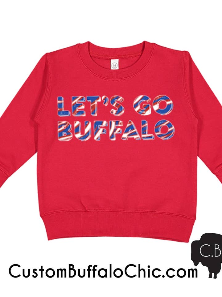 Custom Buffalo Chic - Wholesale Sweatshirt - Kids - Let's go Buffalo Bills Kid's Sweatshirt