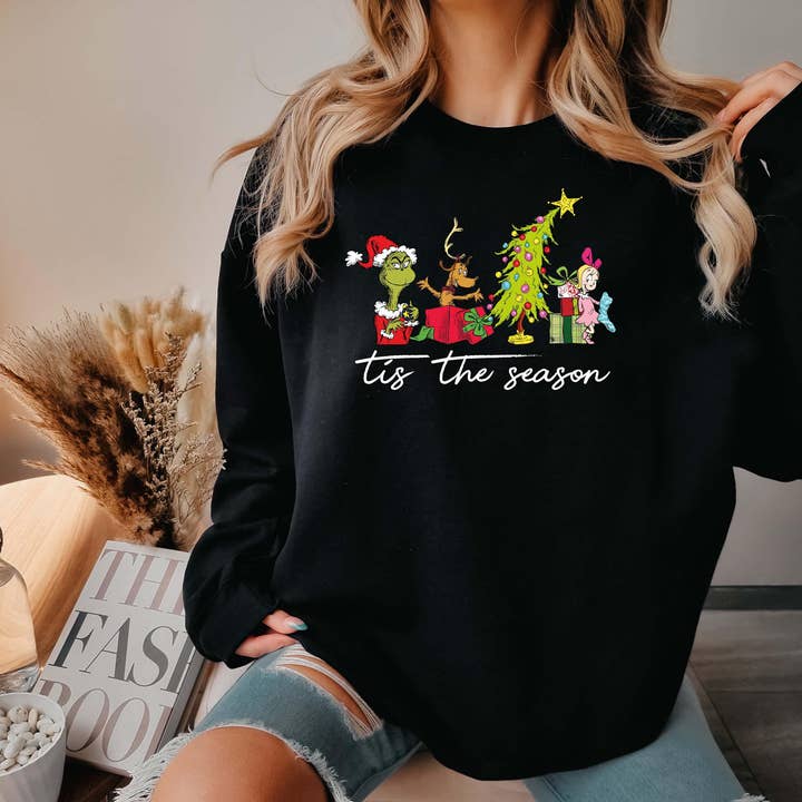 TheKingShirt - Wholesale Graphic Sweatshirt - Women's - Merry Grinchmas Shirt - Grinch Christmas Sweatshirt Gift