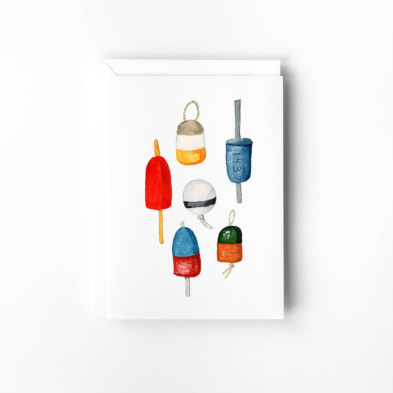 Finding Silver Pennies - Wholesale Stationery/Notecard Set - Buoys Mini Note Card | Coastal Enclosure Card1