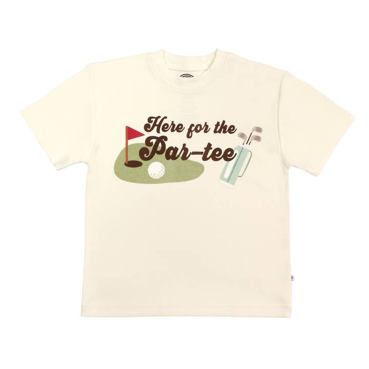 Ici pour la fête - T-shirt à manches courtes en coton pour tout-petit golfeur pour la vente par Emerson and Friends