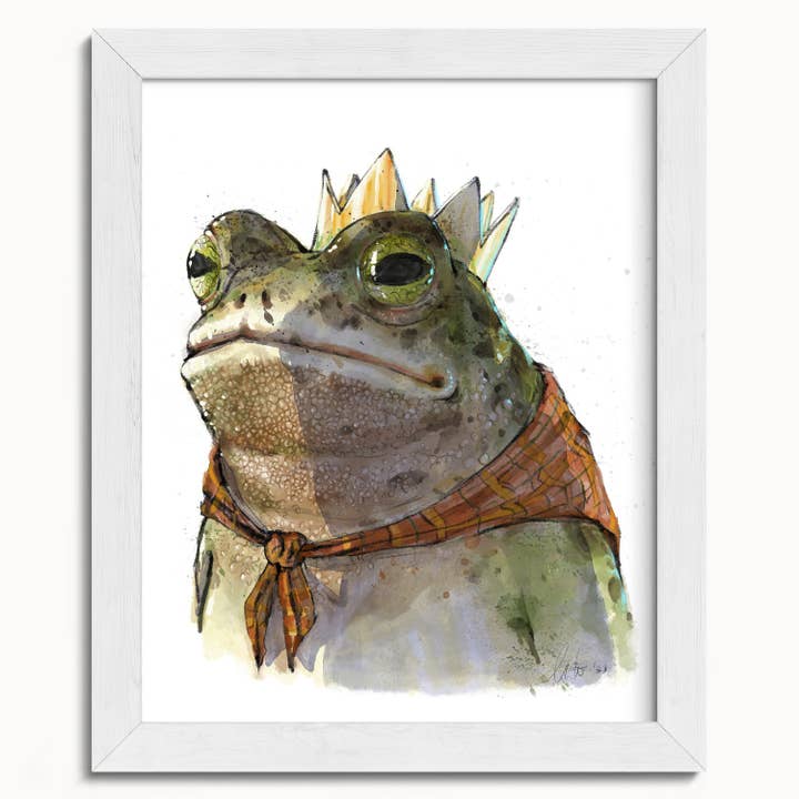 The Ugly Cat Studio - Wholesale Art Print - Toad King Watercolour Fine Art Print10
