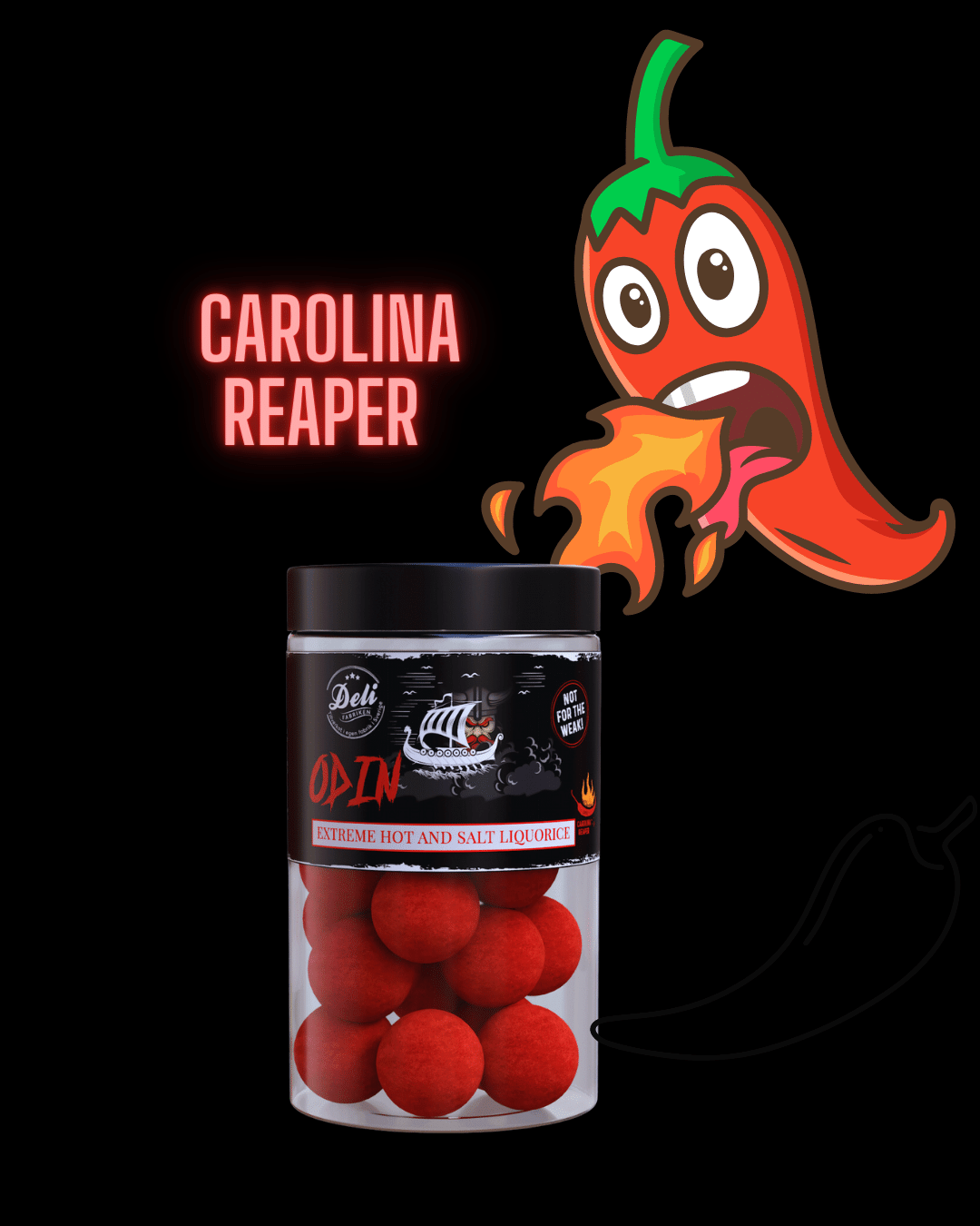 Delifabriken - Wholesale Licorice - ODIN Extreme hot liquorice. 170Gram3