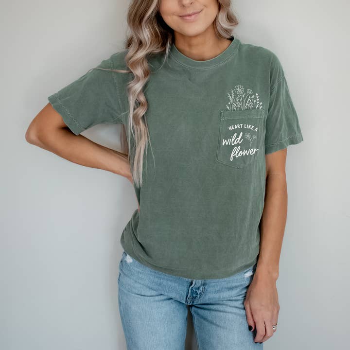 Coração como um Tee de Wildflower por atacado de designtwentyfive