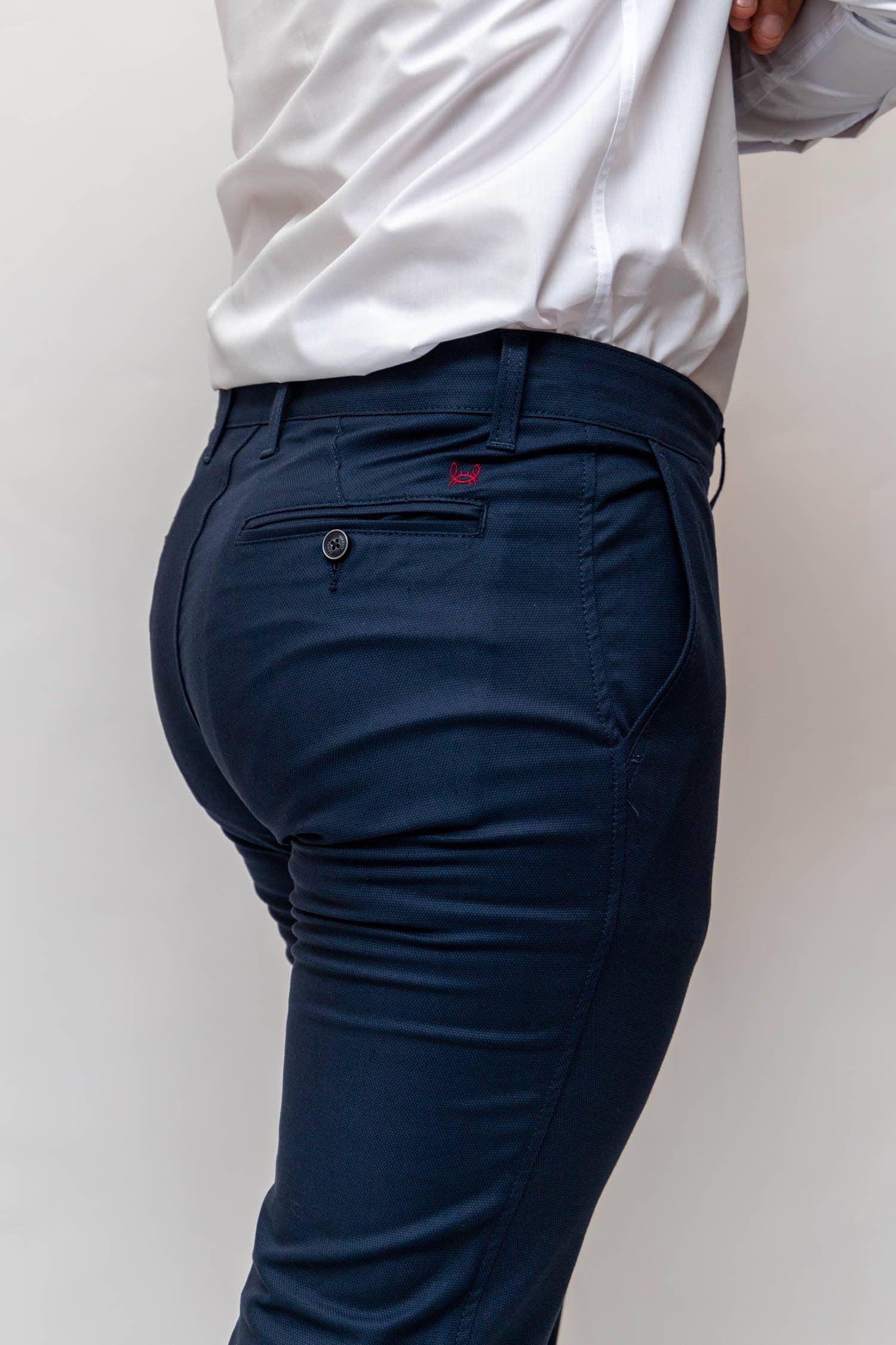 Custi Mikelo: Made in Spain - Vendita all'ingrosso Pantalone - Uomo - Pantaloni chino blu navy strutturati | Conde1