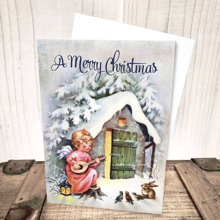 Christmas Greeting Card | Retro Angel for wholesale by Yesterday's Best
