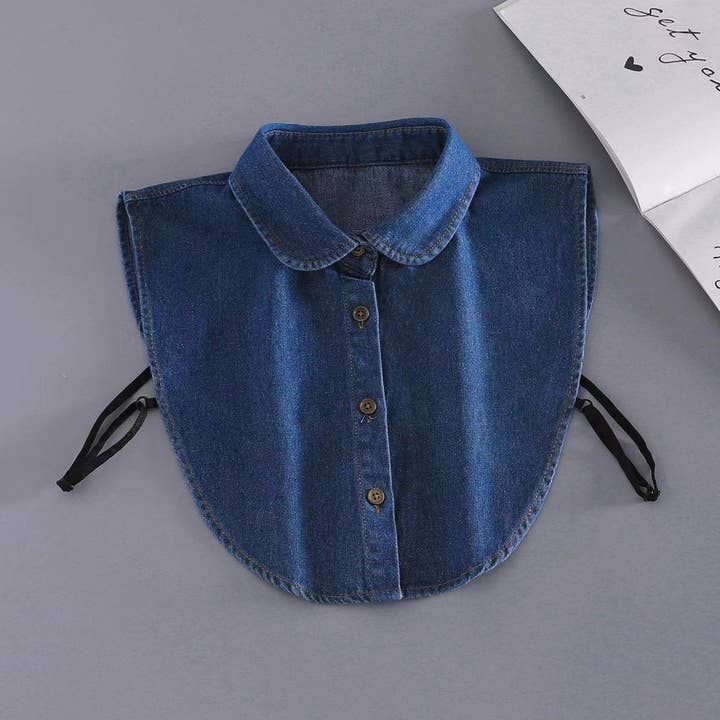 Detachable Blue Denim Collar Shirt For Women for wholesale by Ekartini