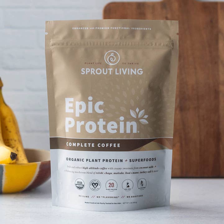 Sprout Living Epic Protein — Complete Coffee (Organic Plant Protein + Adaptogens) for wholesale by NFit USA - Fitness Market