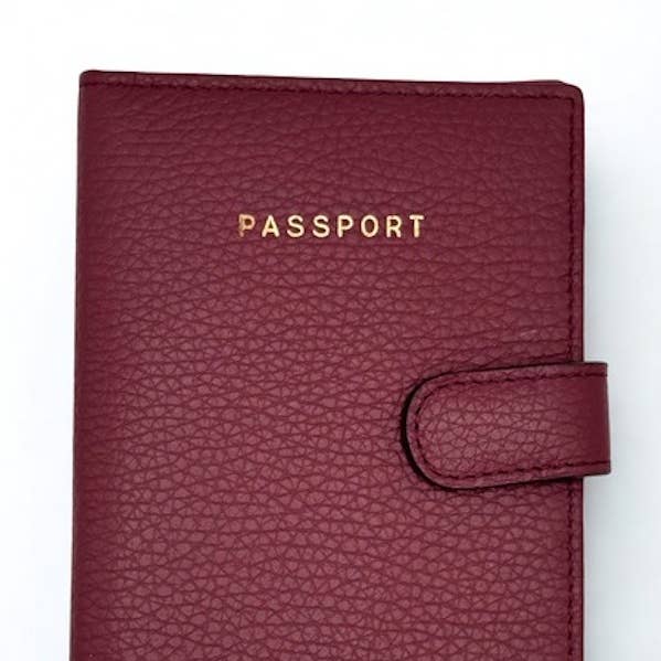 Portapassaporto in Pelle Italiana - Borgogna per la vendita all'ingrosso da parte di Elegant Italian