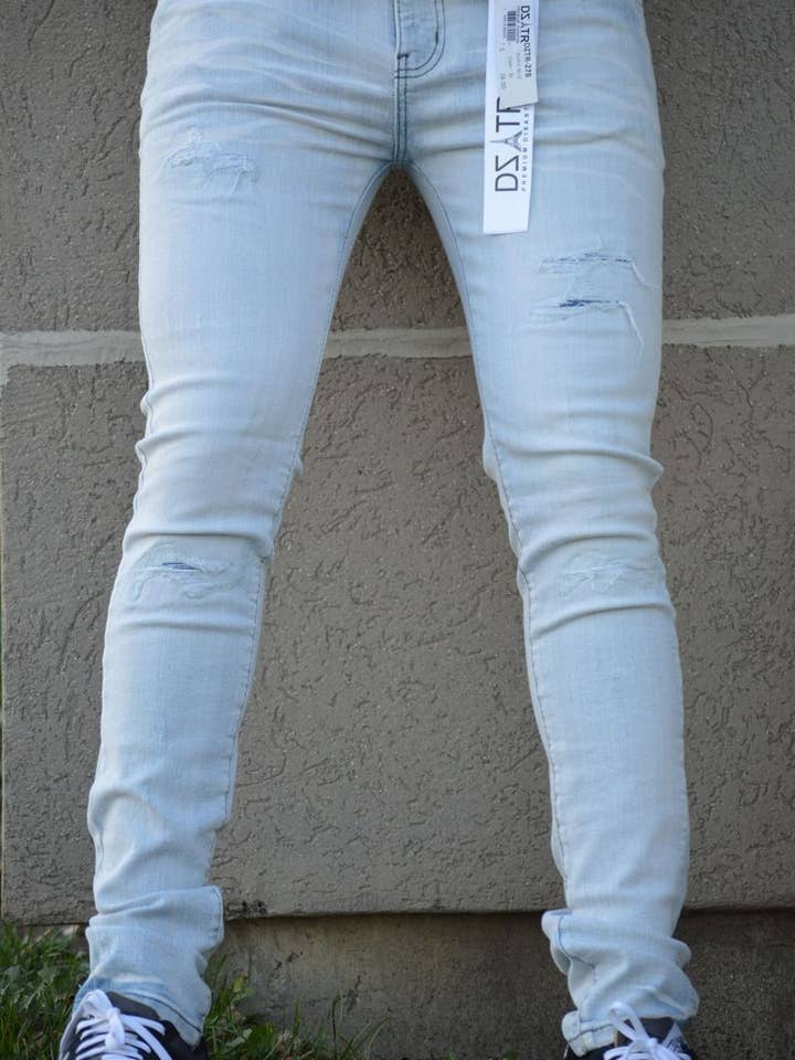 Premium Disaster - Wholesale Jeans - Men's - SUPER STRETCH DENIM - SLIM FIT - ICE BLUE (DZTR-278)