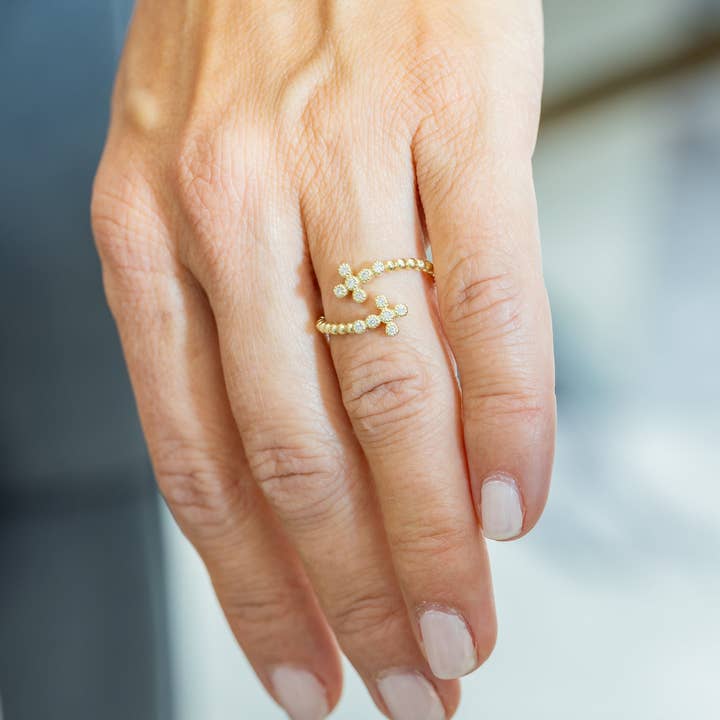 Milgrain Cross Band for wholesale by Alexandra Harbushka Co.