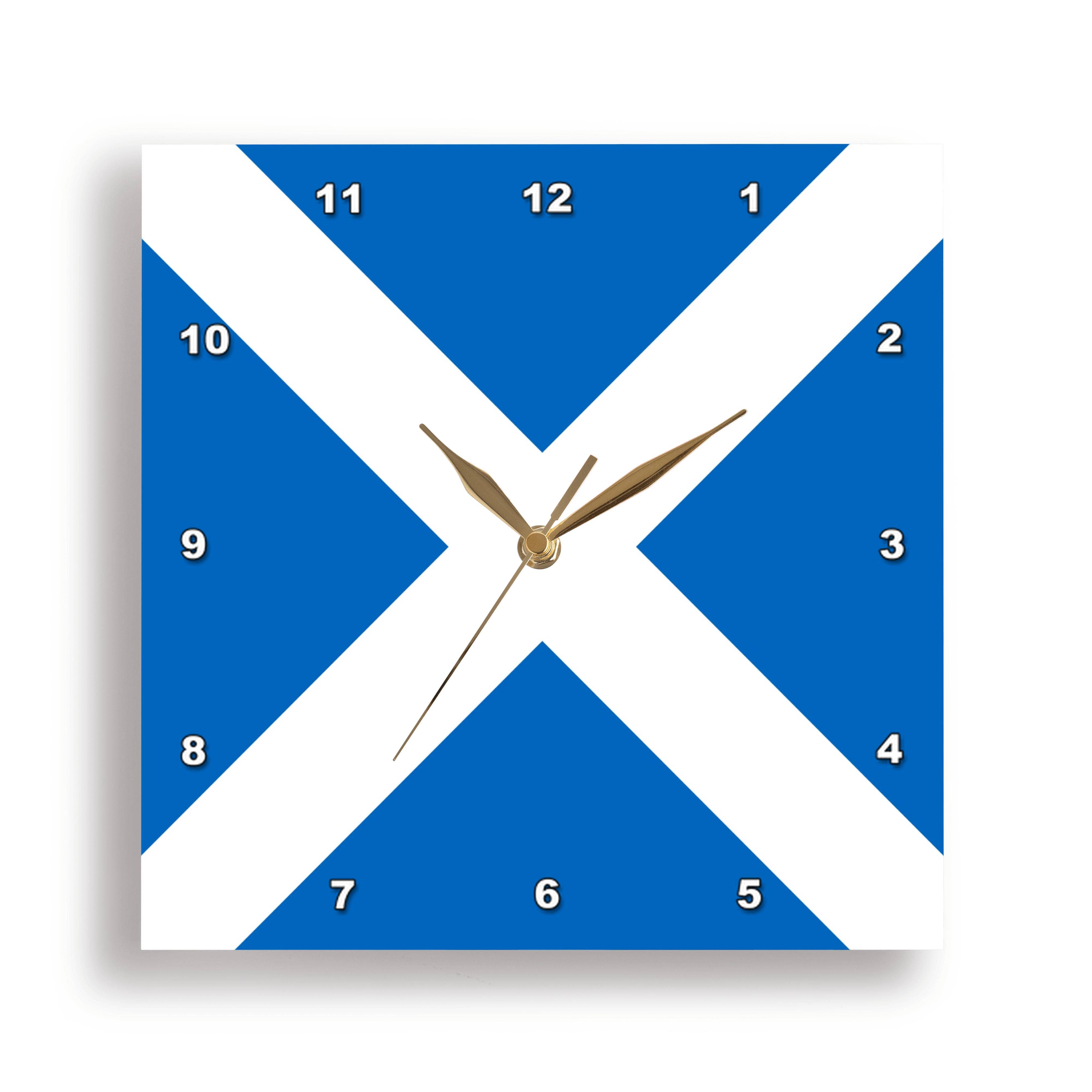 3dRose – wholesale Wall clock – 3dRose, Flag of Scotland - Scottish blue with white Saint Andrews Cross Saltire - Scots UK United Kingdom, Wall Clock6