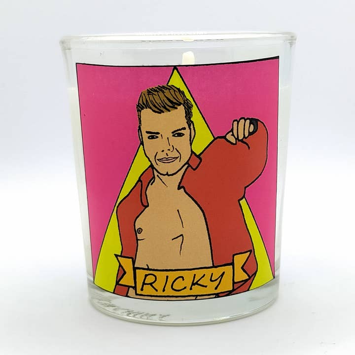 Vela votiva de cristal Ricky Martin para venta al por mayor de Flaming Idols