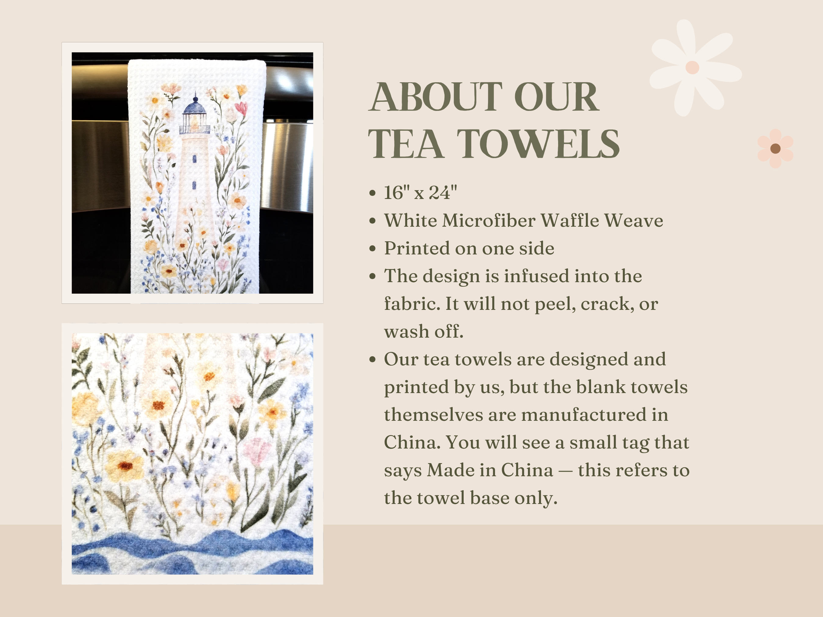 Firefly Paper Studio, LLC - Wholesale Tea Towel - Coastal Lighthouse Tea Towel3