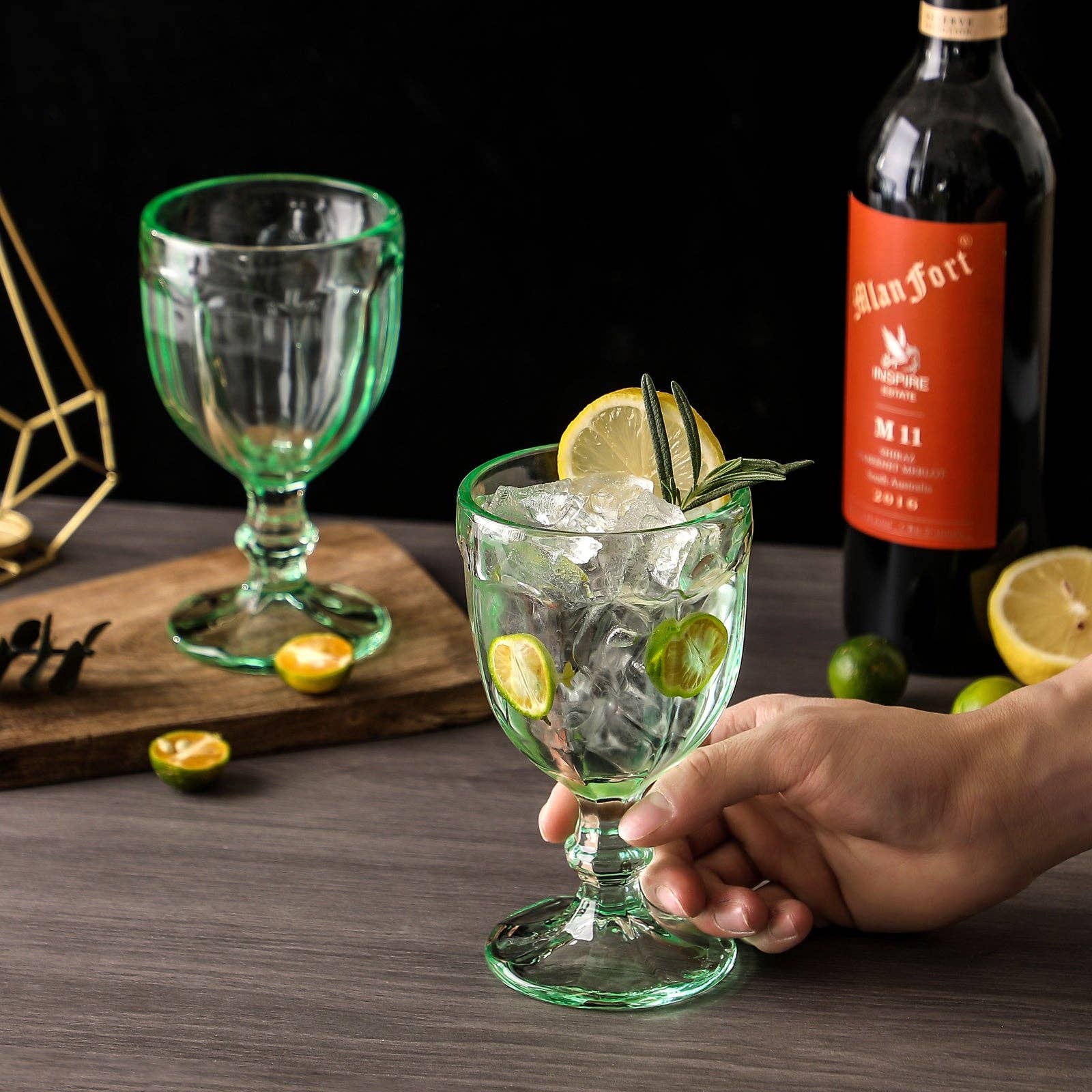 Everest Global - Wholesale Cocktail/Liquor Glass - Vintage Embossed Goblet Glasses set of 68