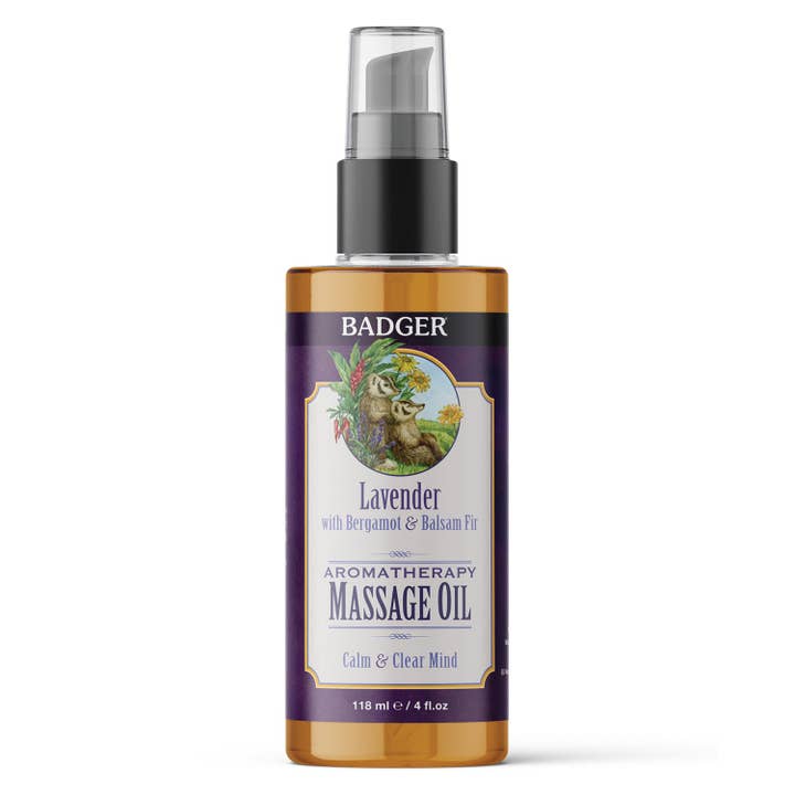 Lavender Aromatherapy Massage Oil for wholesale by Badger Balm