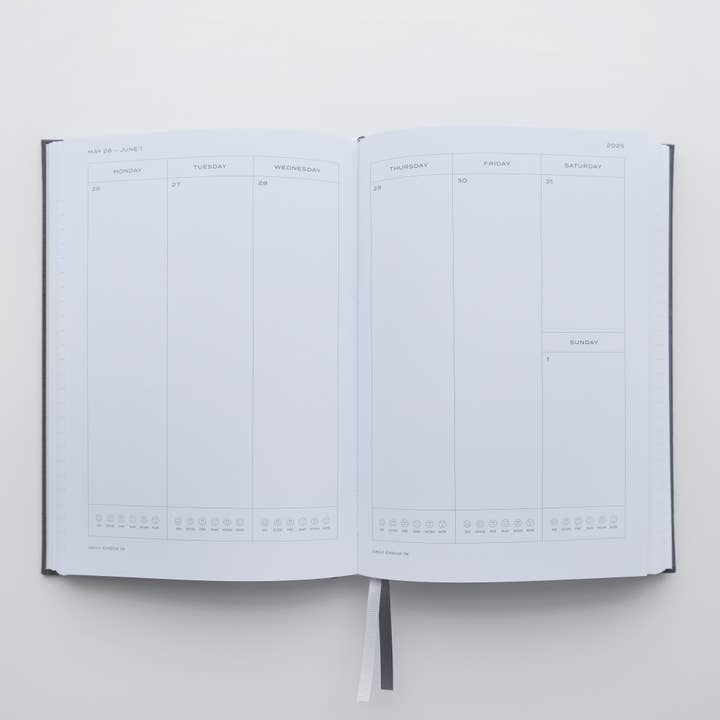 Wit & Delight - Wholesale Planner - 2025 Linen Wrapped Book Bound Planner - Black