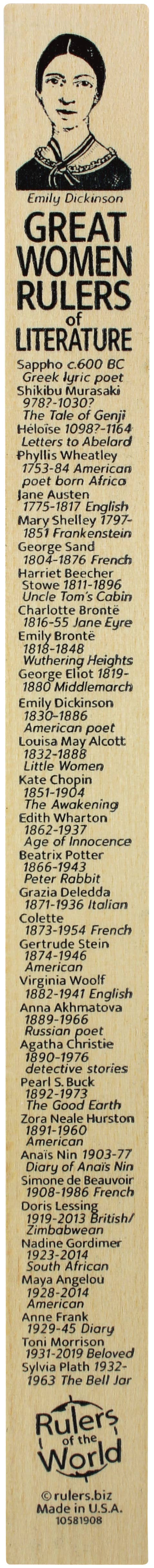 Channel Craft - Wholesale Ruler - Women in Literature Ruler2