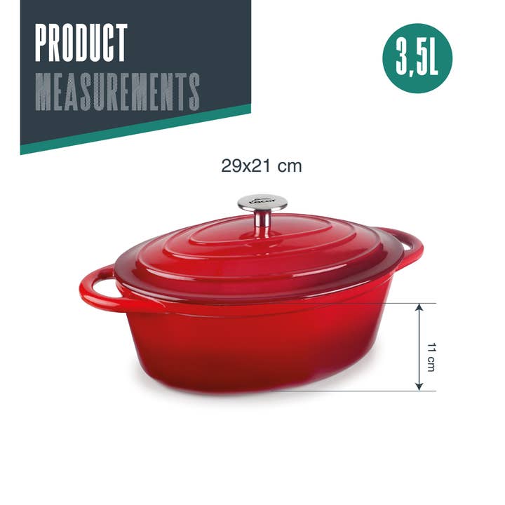 LACOR MENAJE PROFESIONAL S.L. - Vendita all'ingrosso Pentole - CACERUOLA IN GHISA ROSSA10