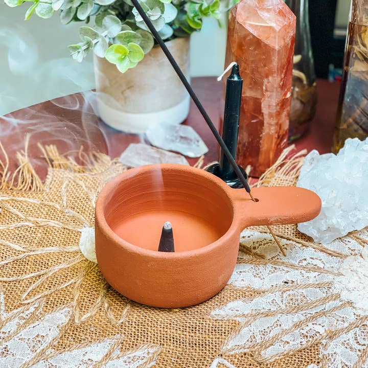 Brûleur à argile brute - Copalera de Barro pour la vente par Yolia Botanica