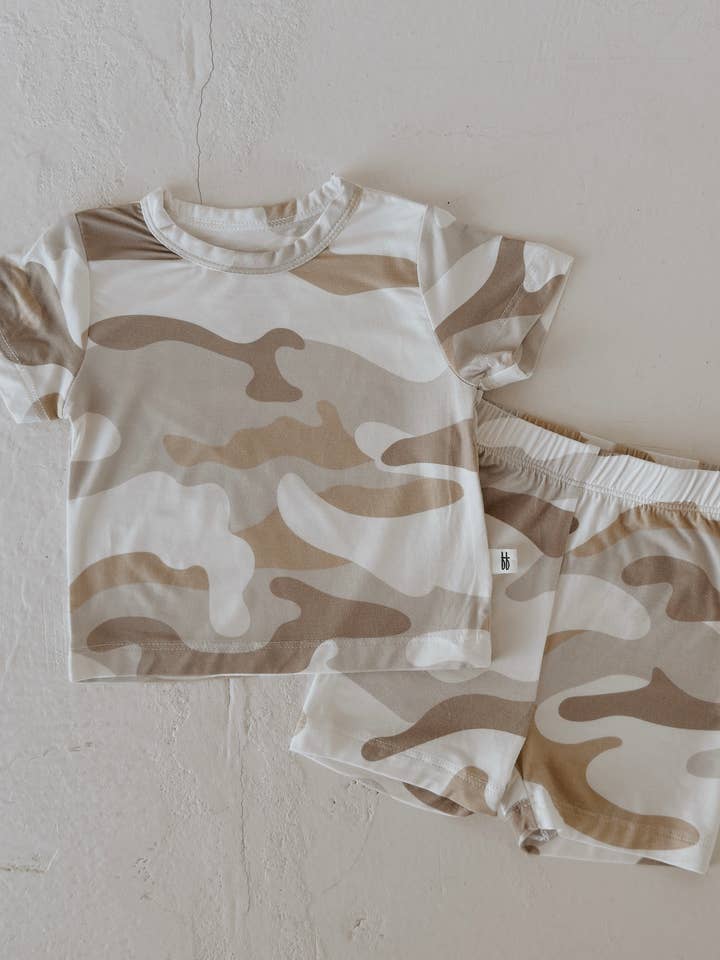 Forever French Baby - Wholesale Sleepwear Set - Kids - Bamboo Short Set | Camo 2.0