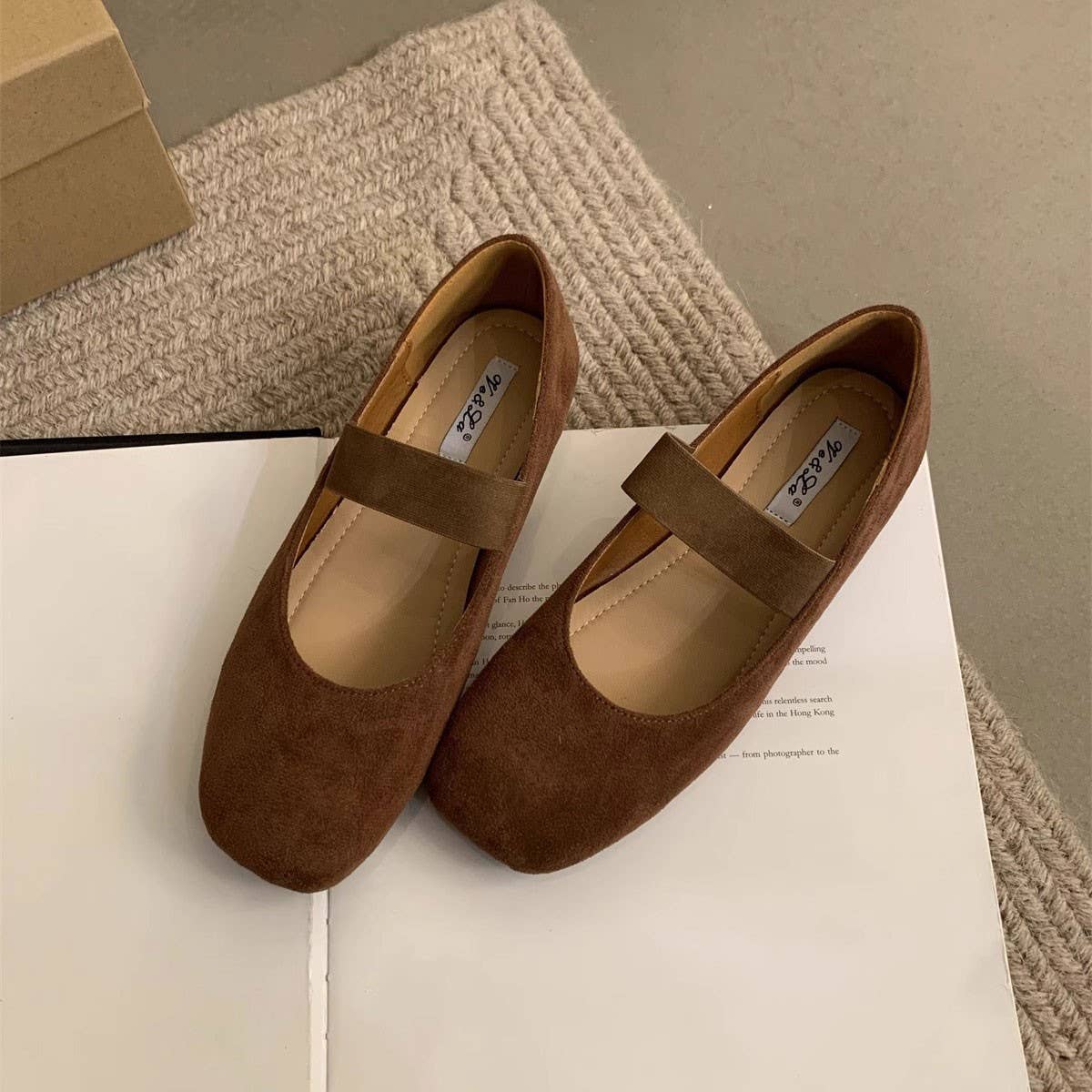 ACCITY - Wholesale Flats - Women's - Suede Ballet Flats Mary Janes for Women_CWSHF00824