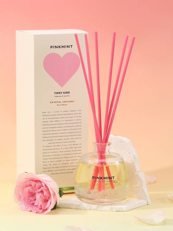 Tipsy Kiss Reed Diffuser Crystal Infused for wholesale by Pinkmint Candle