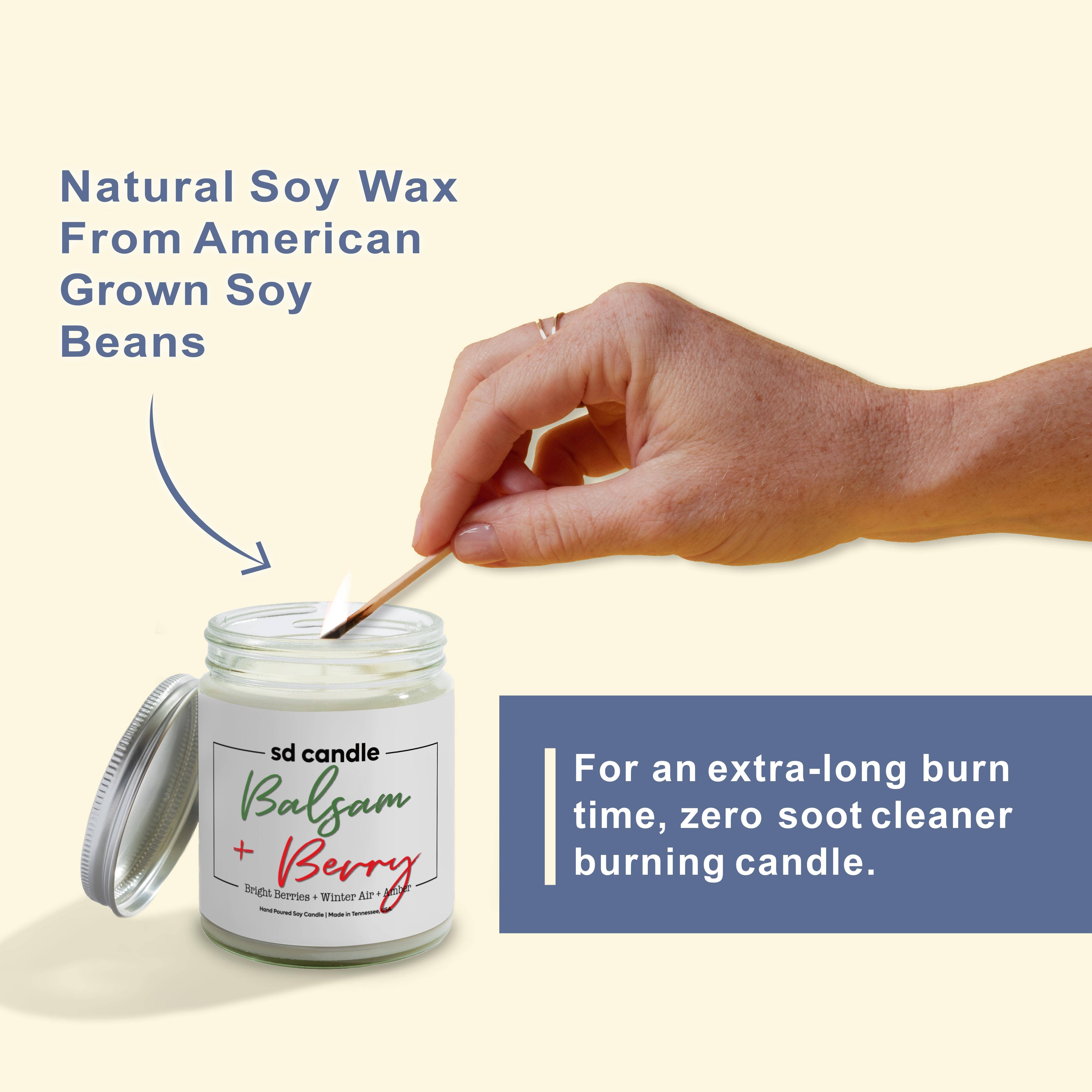 Silver Dollar Candle Co. – Großhandel Kerze im Glas / gefüllte Kerze – Weihnachtskerze Balsam & Berry — 9 Unzen Pure Soy Candle3