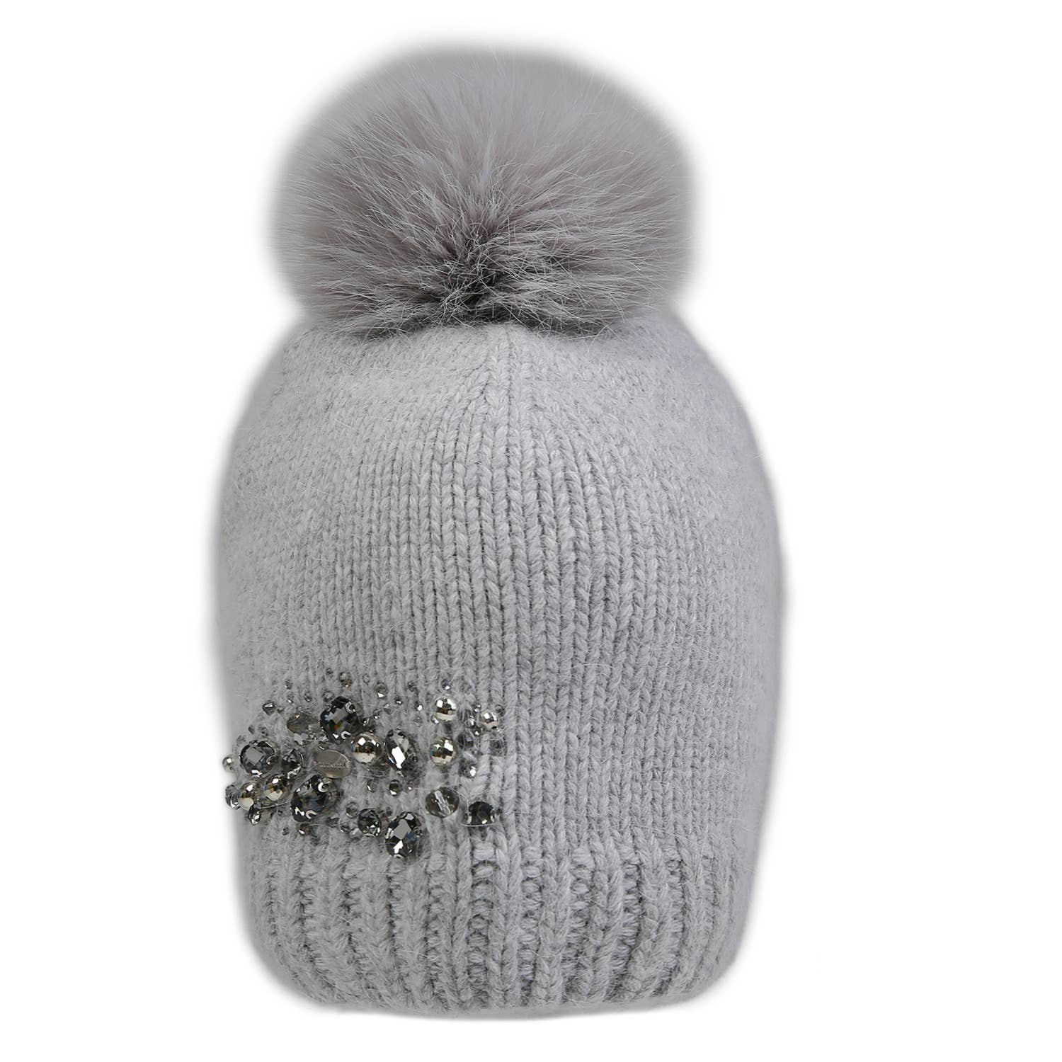 PEACH ACCESSORIES - Vendita all'ingrosso Berretto - Donna - Cappello con Pompon Fiori di Cristallo SD1164