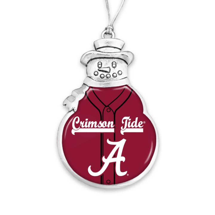 Maillot de baseball Alabama Crimson Tide Ornement de bonhomme de neige pour la vente par From The Heart