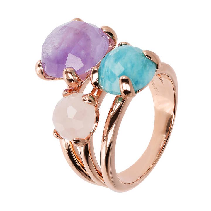 Anillo Trilogy Multiwire con piedras naturales para venta al por mayor de Bronzallure