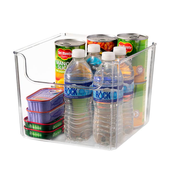 Clear Open-Front Storage Bin Medium – 25.4×25.4×20.3 cm for wholesale by The Organizing Warehouse LTD