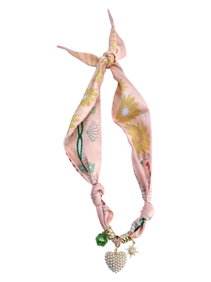 Evie Multi Charm Scarf Necklace for wholesale by Gemelli