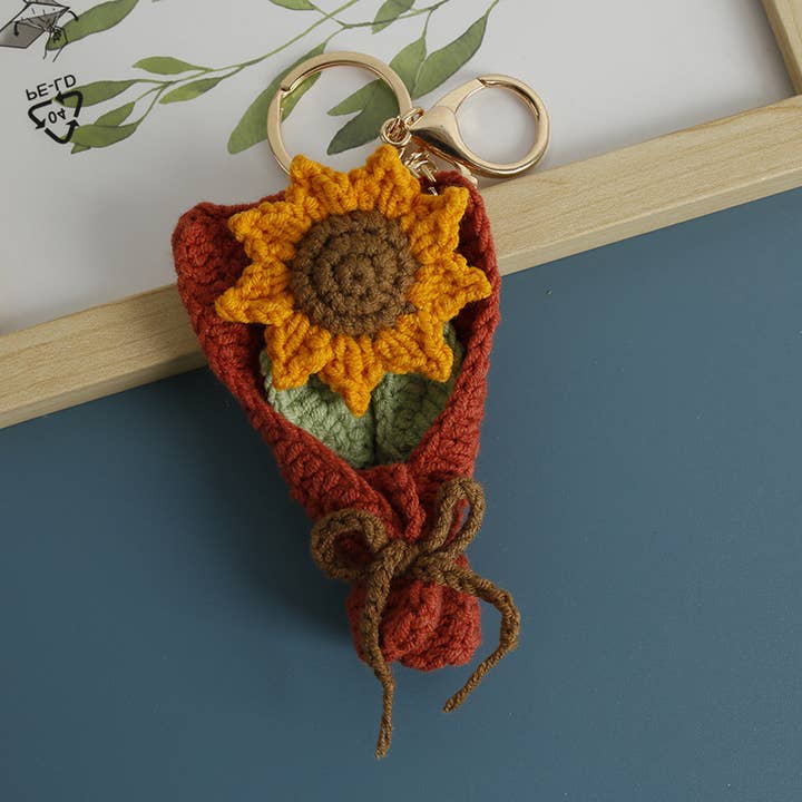 Tourtiwi - Wholesale Keychain - Women's - Handmade Crochet Tulip Daisy Sunflower Keychains6