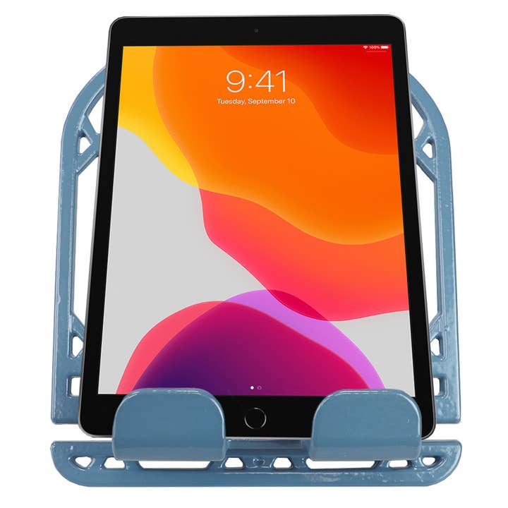 ShopBobbys - Wholesale Book Holder - Home Basics Iris Collection Cast Iron Tablet and Cookbook Holder Stand, Slate Blue2