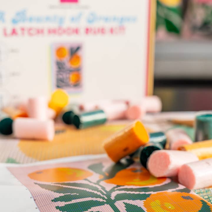 The Crafts Collective – wholesale DIY craft kit – A Bounty of Oranges Latch Hook Rug Kit2