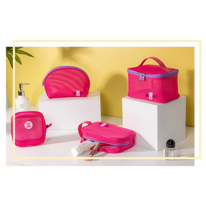 wandf - Venta al por mayor Neceser - Mujer - Bolsa de aseo de malla portátil para vacaciones, viaje a la playa, ligera.9