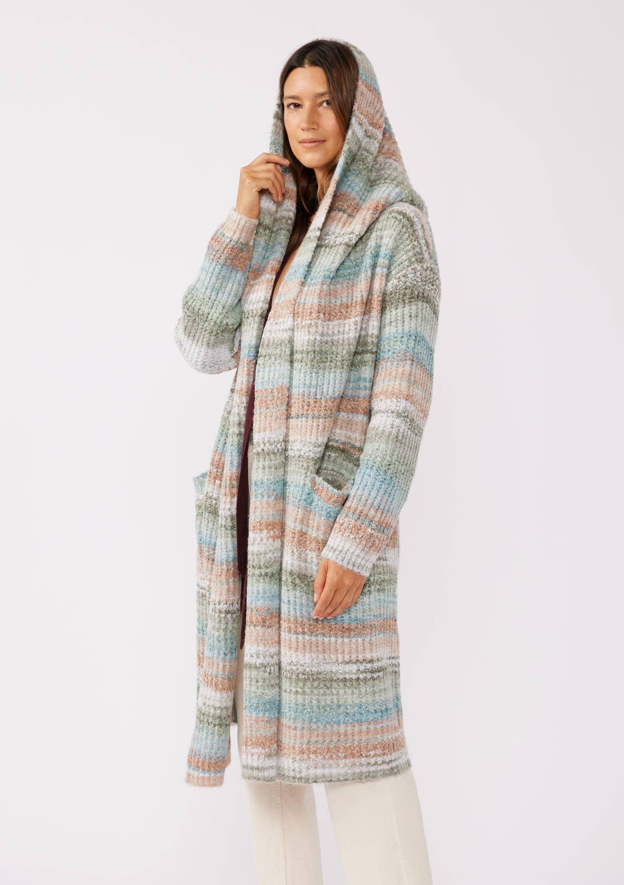 Lovestitch - Vente Cardigan – femme - Cardigan ouvert à manches longues en tricot Space Dye17