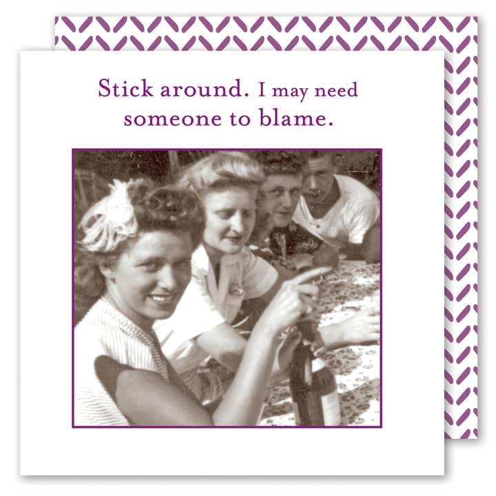 Stick Around Beverage Napkin for wholesale by Shannon Martin Design