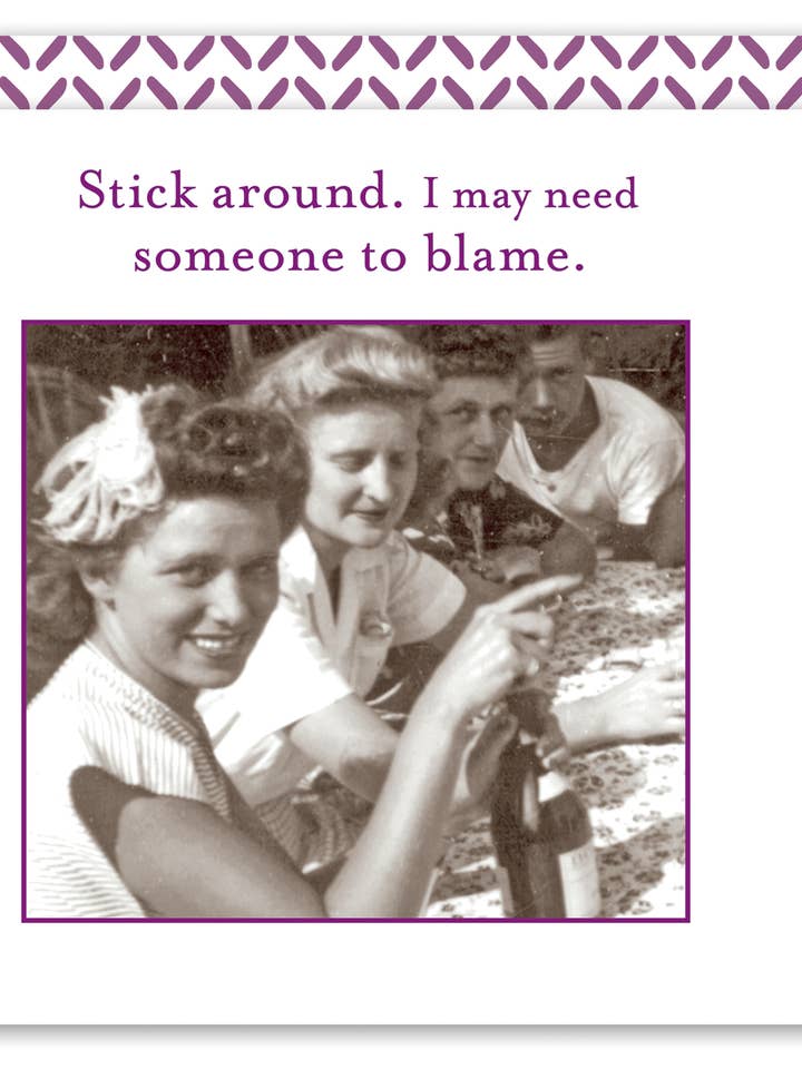 Stick Around Beverage Napkin for wholesale by Shannon Martin Design