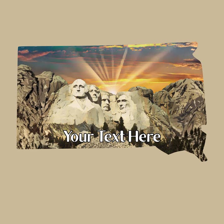 South Dakota Custom Name Drop Vinyl MT Rushmore Sticker for wholesale by Wilderness Adventures