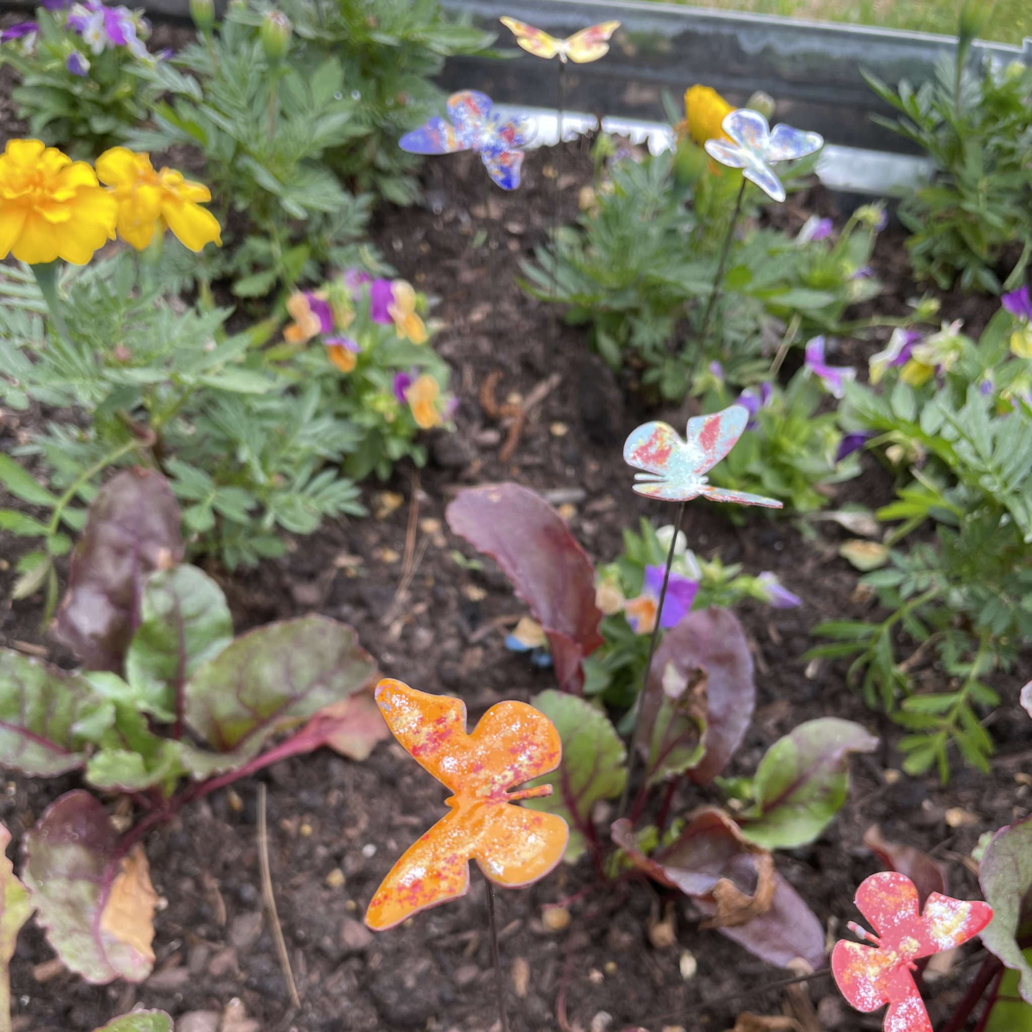 Clever Goods by Annabelle Noel Designs - Wholesale Garden/Lawn Stake - Small Copper Enamel Butterflies12