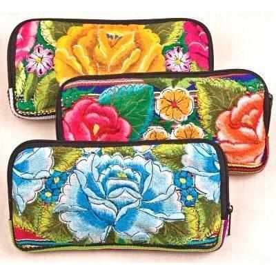 Lumily - Wholesale Wallet - Women's - Huipil Flower Upcycled Flower Wallet with Strap - Guatemala