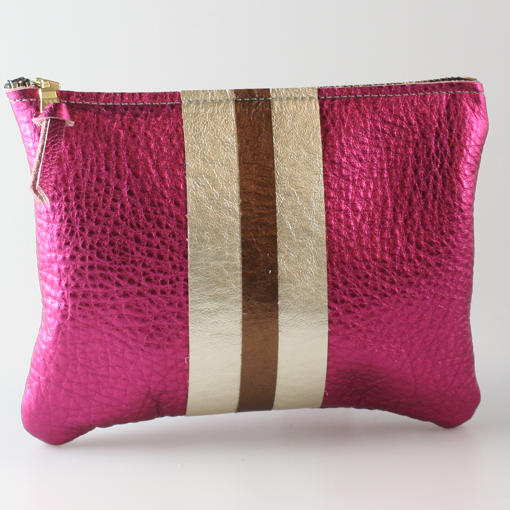 Zina Kao Exclusives - Wholesale Pouch - Women's - The Everyday Pouch: BRIGHT Metallic Stripes - 2 sizes! 16