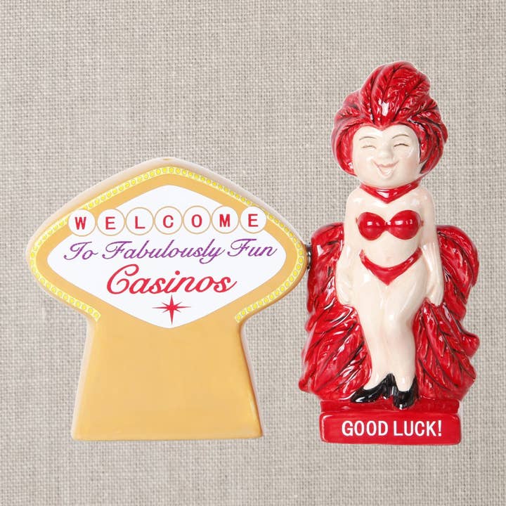 Set di Saliera e Pepiera in Ceramica Casino Fun per la vendita all'ingrosso da parte di Pacific Trading